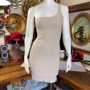 LOVE TREE PREOWNED MIDI DRESS MINI DRESS SZ SMALL beige